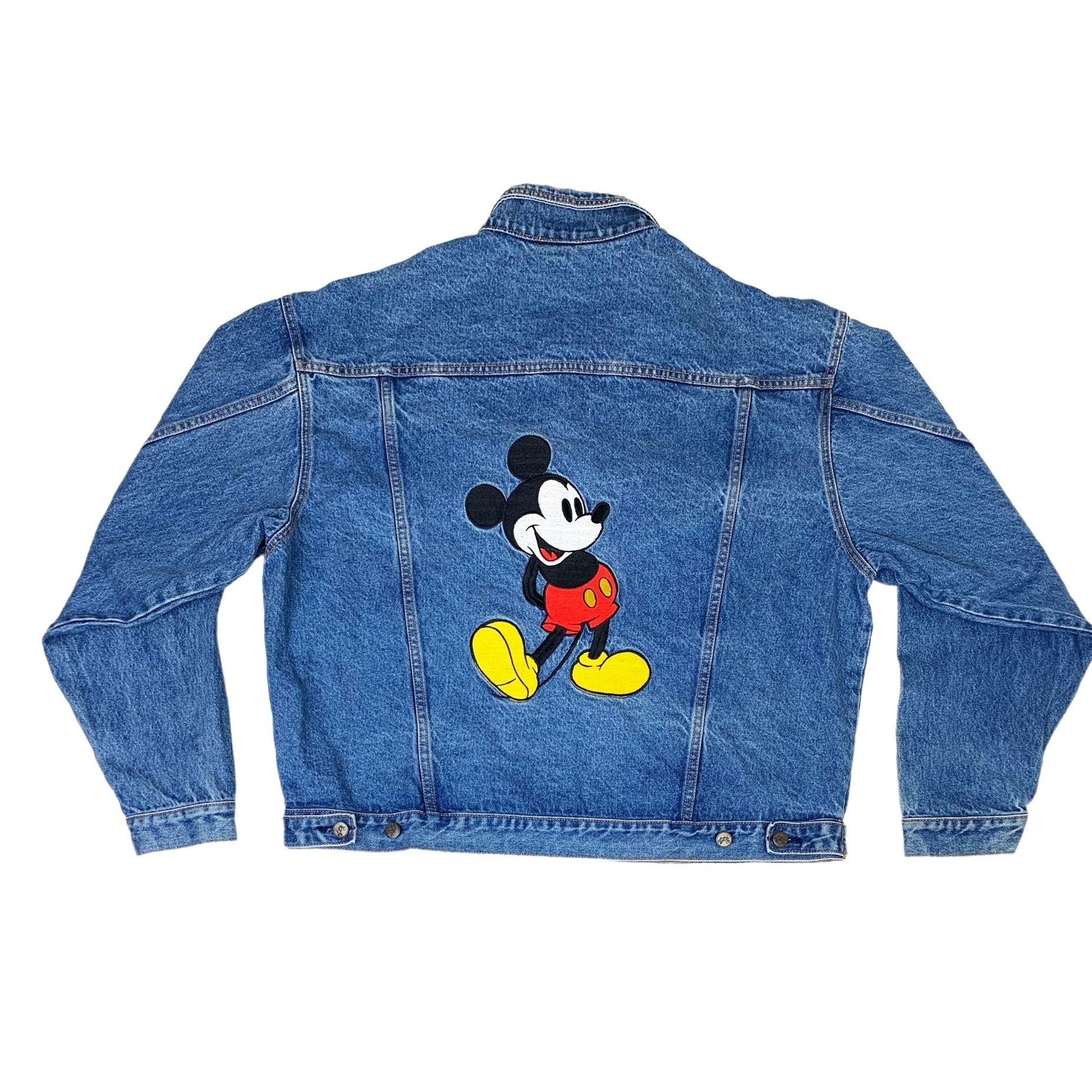 Vintage Mickey Mouse Jean Jacket Azul XXL Denim Walt Disney Bordado Etsy Mexico