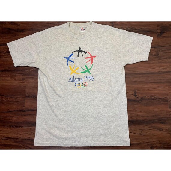 Vintage 1996 Olympics Atlanta XL Grey Single Stit… - image 4