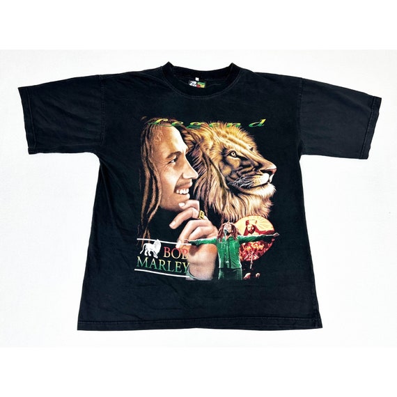 Vintage Y2K Bob Marley Zion T-Shirt Large Black R… - image 4