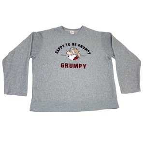 Vintage Disney Grumpy Sweatshirt Grey Medium Oversized Cozy Fleece Snow White 7 Dwarfs