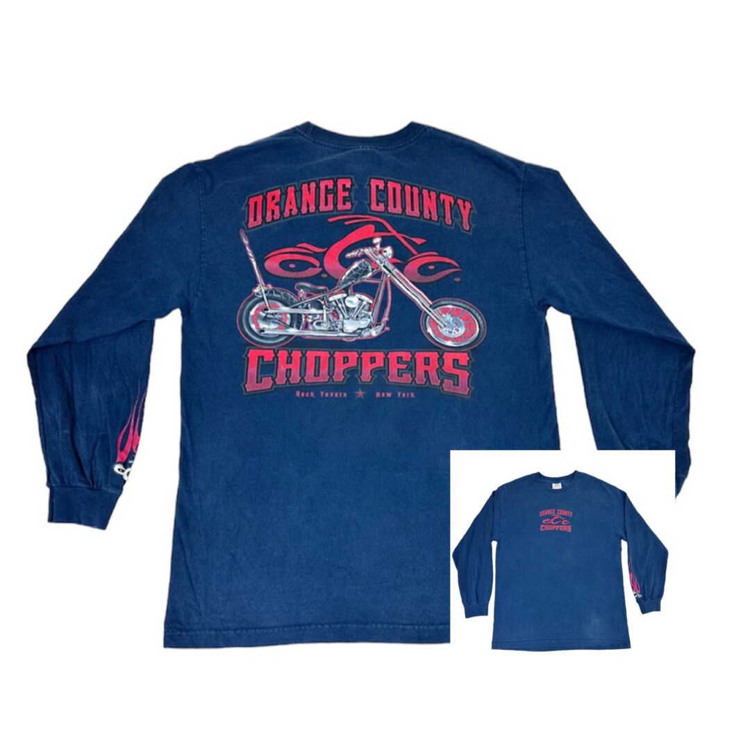 90s ORANGE COUNTRY CHOPPERS バイク ヴィンテージラグ 90s ORANGE COUNTRY CHOPPERS バイク ヴィンテージラグ 最高