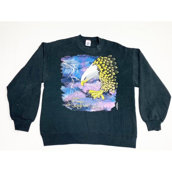 Vintage 90s Christian Eagle Sweatshirt Large Blac… - image 1