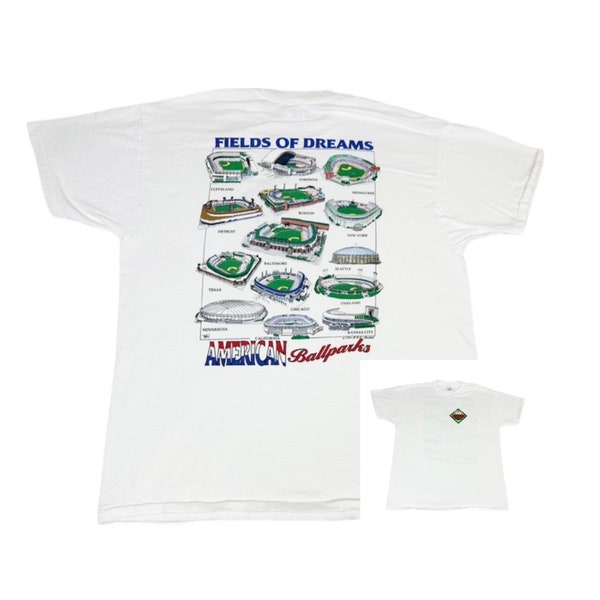 Vintage 1994 American Ball Parks Field of Dreams T-Shirt XL white Single Stitch