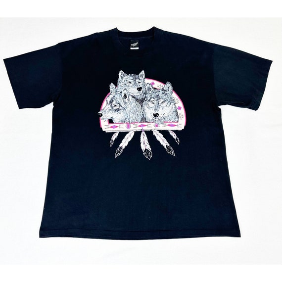 Vintage Wolf Bling T-shirt Black 2X Sparkle South… - image 1