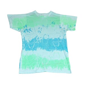 Vintage Garfield T-Shirt Blue Green Tie Dye Flirts Single Stitch