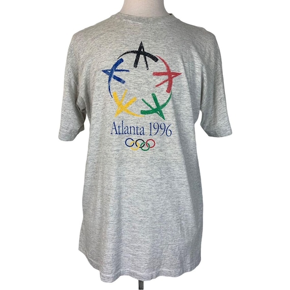 Vintage 1996 Olympics Atlanta XL Grey Single Stit… - image 1