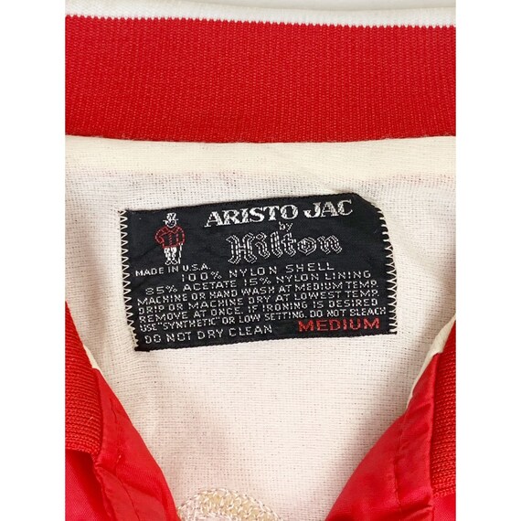 Vintage Jaycees Jacket Red Medium Bomber Nylon Ch… - image 3