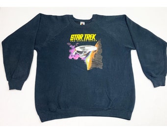 Vintage Star Trek Sweatshirt Black XL The Screen Saver Berkeley Systems