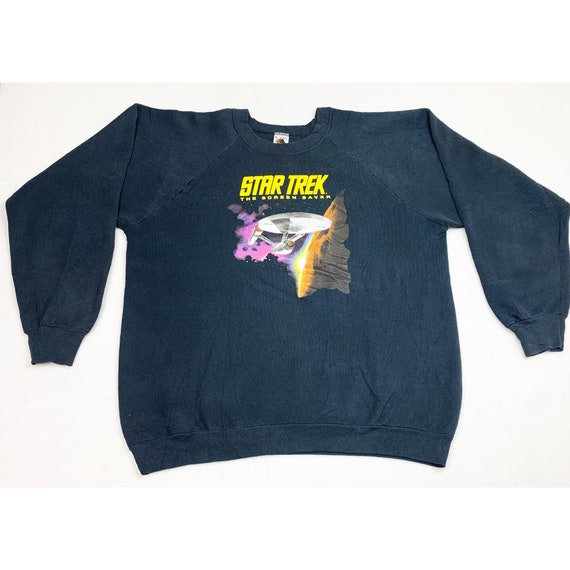 Vintage Star Trek Sweatshirt Black XL The Screen … - image 1