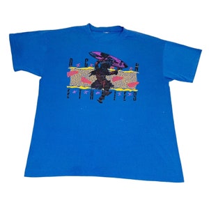 Vintage Ocean Ethnies T-Shirt Blue Hawaiian Pacific Islander Single Stitch