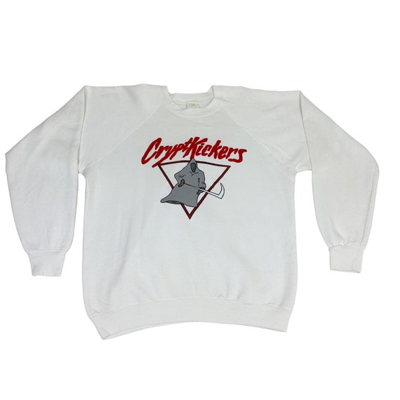 Vintage Crypt Kickers Hockey Sweatshirt White XL S