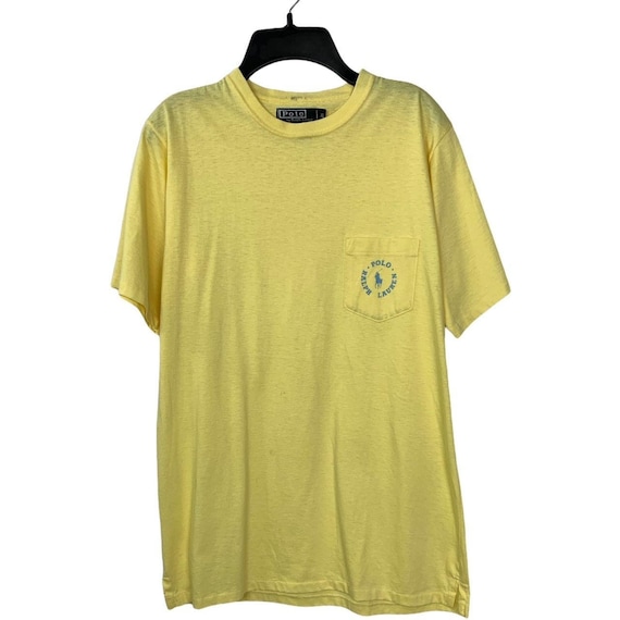Vintage Ralph Lauren Polo T-Shirt Yellow XL Kids … - image 1