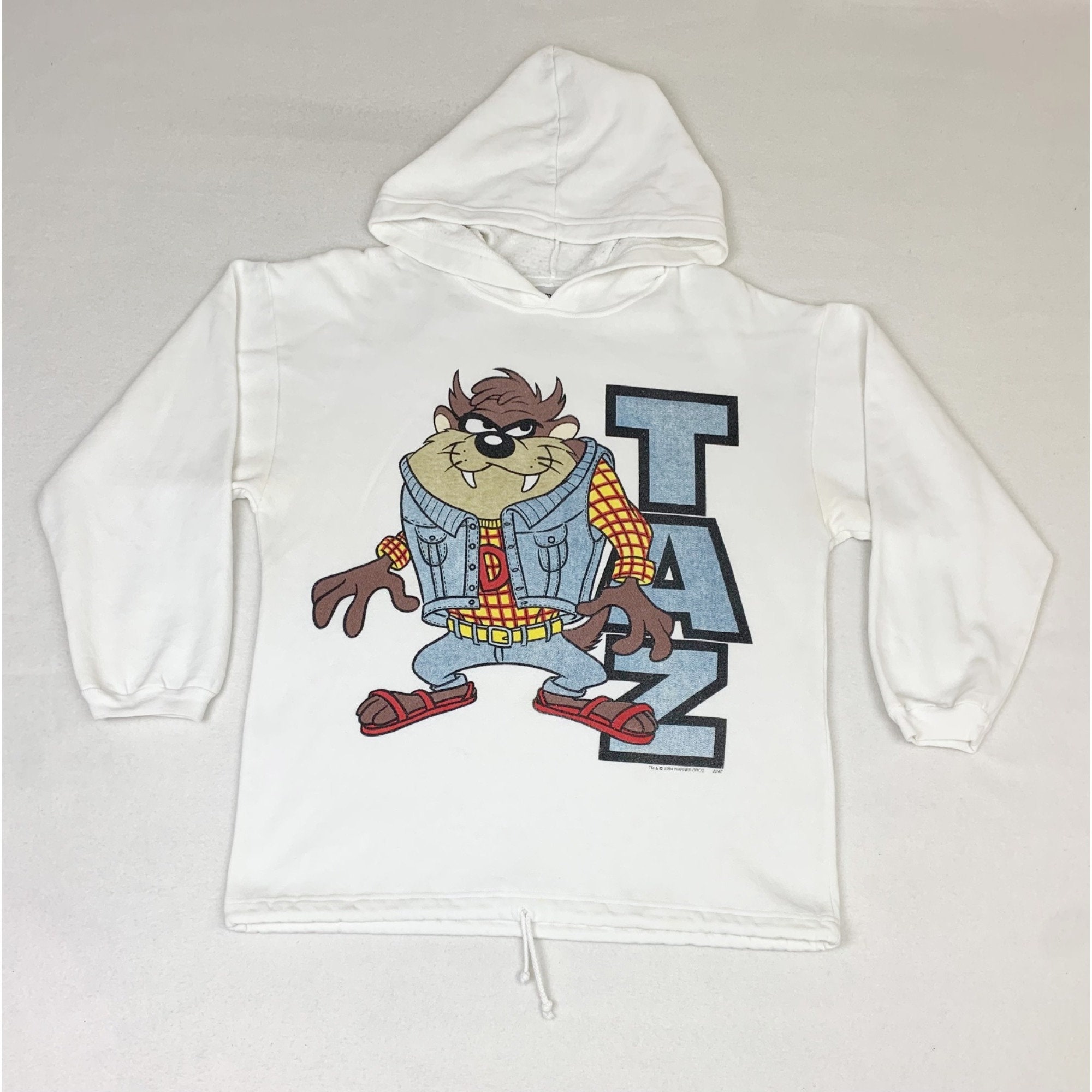 Vintage 1994 Taz Looney Tunes Sweatshirt Hoodie Jerry Leigh Warner Bros Etsy