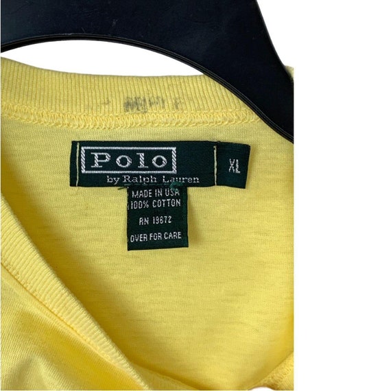 Vintage Ralph Lauren Polo T-Shirt Yellow XL Kids … - image 5