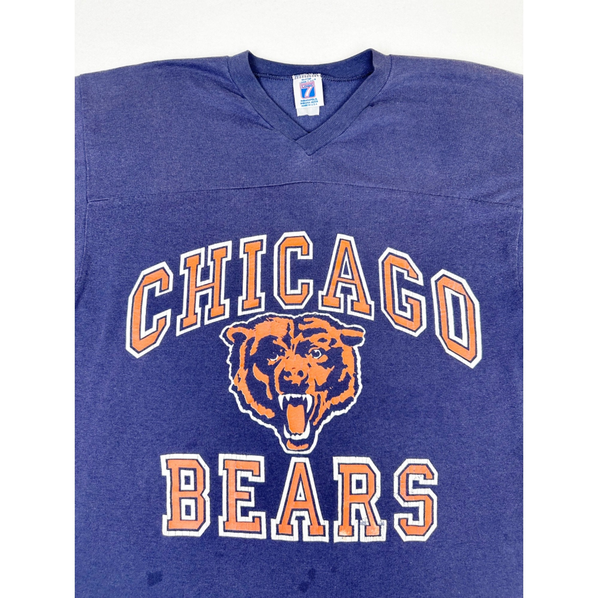 Vintage NFL Chicago Bears Jersey T shirt Logo 7 Blue Football Etsy