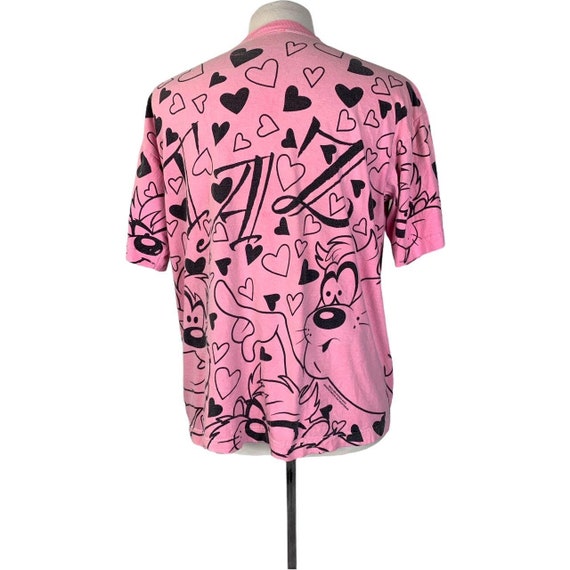 Vintage 1994 Taz Pink Hearts T-Shirt Tasmanian De… - image 3