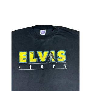 Vintage 90s The Elvis Presley Story T-Shirt Black XL Promo Single Stitch
