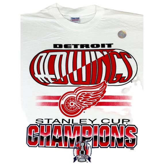 VTG Starter Detroit Red Wings T Shirt Mens XL White Single Stitch Stanly  Cup 97