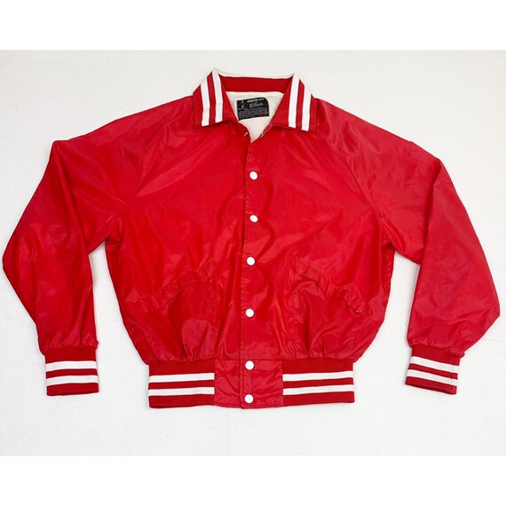 Vintage Jaycees Jacket Red Medium Bomber Nylon Ch… - image 2