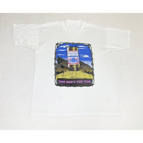 Vintage 90s This Buds for You T-Shirt White Budwe… - image 2