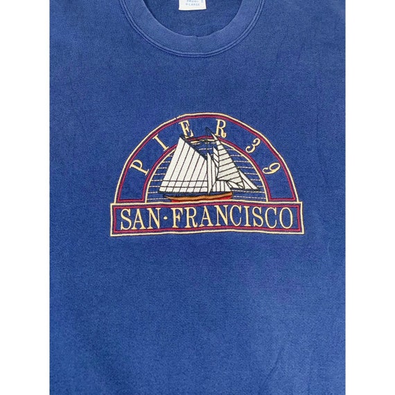 Vintage San Francisco Sweatshirt Pier 39 Blue XL … - image 4
