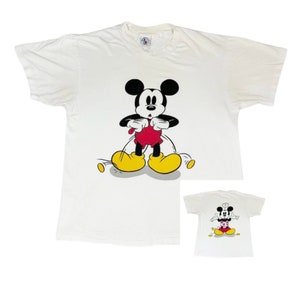 Vintage 90s Disney Mickey Mouse T-Shirt Large Pants Down Single Stitch RARE