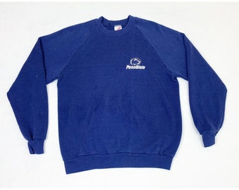 Vintage Penn State College NCAA Sudadera Azul Grande Bordado