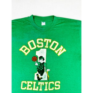 Vintage 80s NBA Boston Celtics T-Shirt Basketball Green Single Stitch