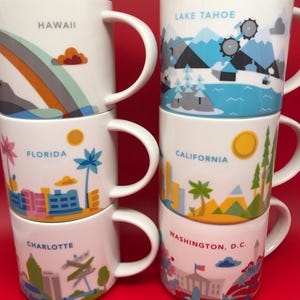 Your Choice of One Starbuck&#39;s Retired &quot;You Are Here&quot; Series 14 oz. Coffee Mugs