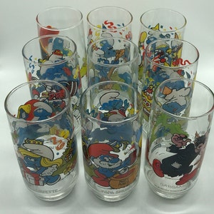 Your choice of 1 Vintage 1982-1983 Peyo Smurf Glasses