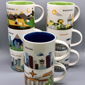 Your Choice of 1 Starbuck&#39;s Retired &quot;You Are Here&quot; Series 14 oz Mugs