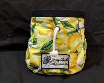 Bolsa de magnesio para escalada en roca con estampado de limón