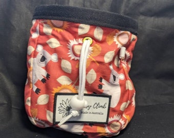 Bolsa de magnesio para escalada en roca con estampado de koala rojo