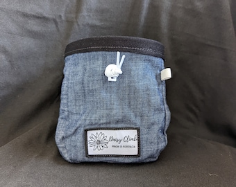 Denim jeans rock climbing chalk bag