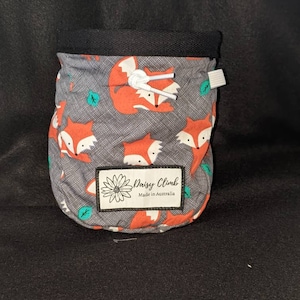 Fox print rock climbing chalk bag