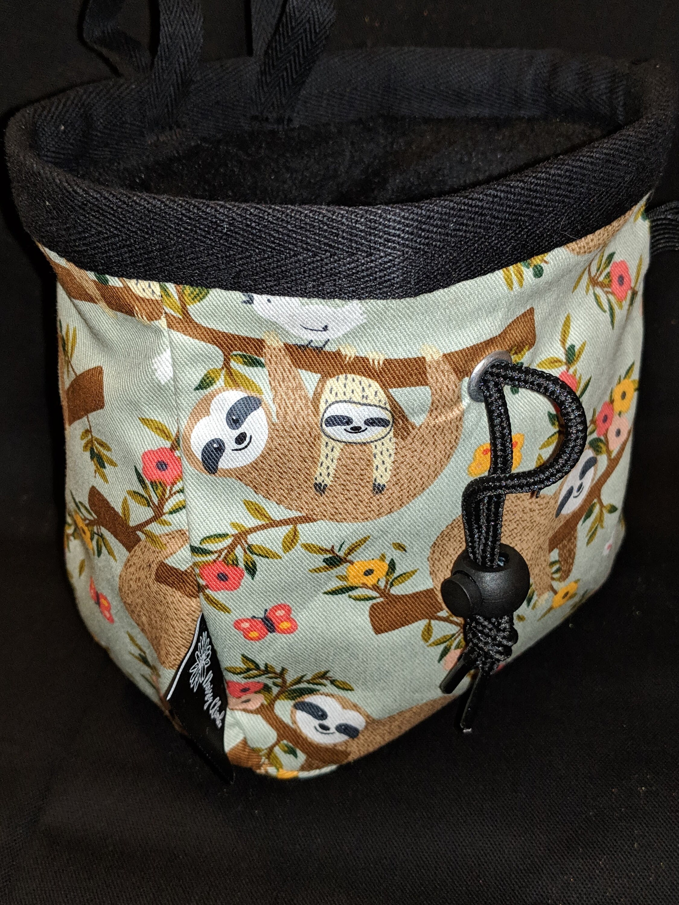 Sloth print rock climbing chalk bag Etsy