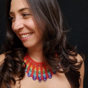 Handgemachte Halskette, indigenen Heilige Geometrie Schmuck, geschlagene kolumbianischen Halsband