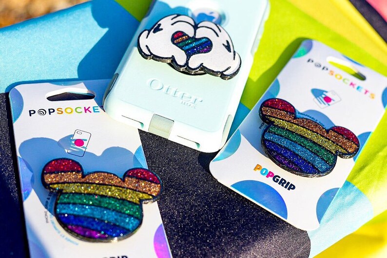 Rainbow Pride Mouse Inspired Phone Grip Popsocket Holder Stand