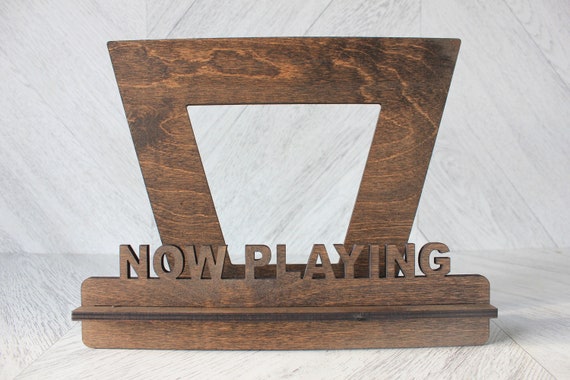 Vinyl Record Stand Wooden | Vinyl Record Display | Wooden Record Stand | Now Playing Record Display Stand | Tabletop Record Display