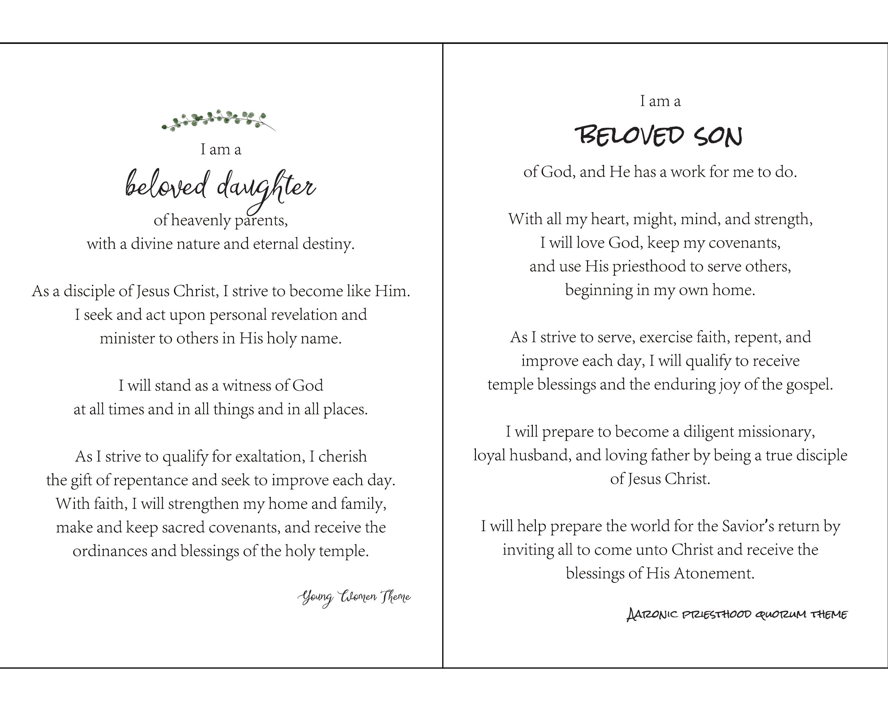 Youth Theme Pack Young Men Aaronic Priesthood Quorum Theme, Young Women