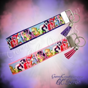 Colorful Pony ribbon Keyfob keyring keychain fob Litte Ponies