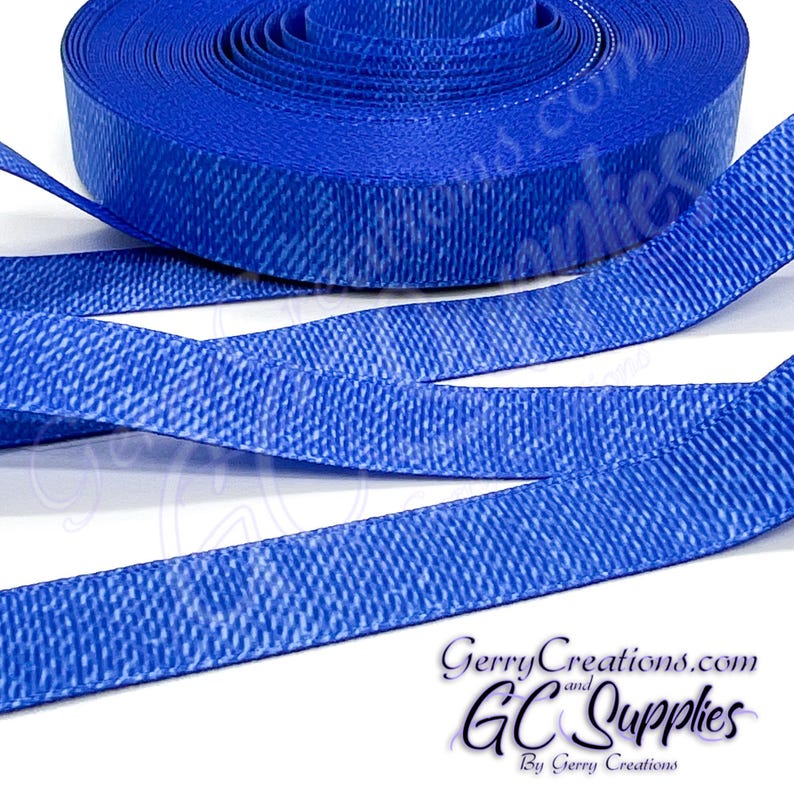 Blue Denim - USDR Grosgrain Ribbon 7/8”, 5/8” & 3/8” Faux Blue Denim ...
