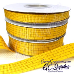 Yellow Brick Road - USDR Grosgrain Ribbon 7/8”, 5/8” & 3/8” skip and sing along this wonderful yellow brick road ribbon