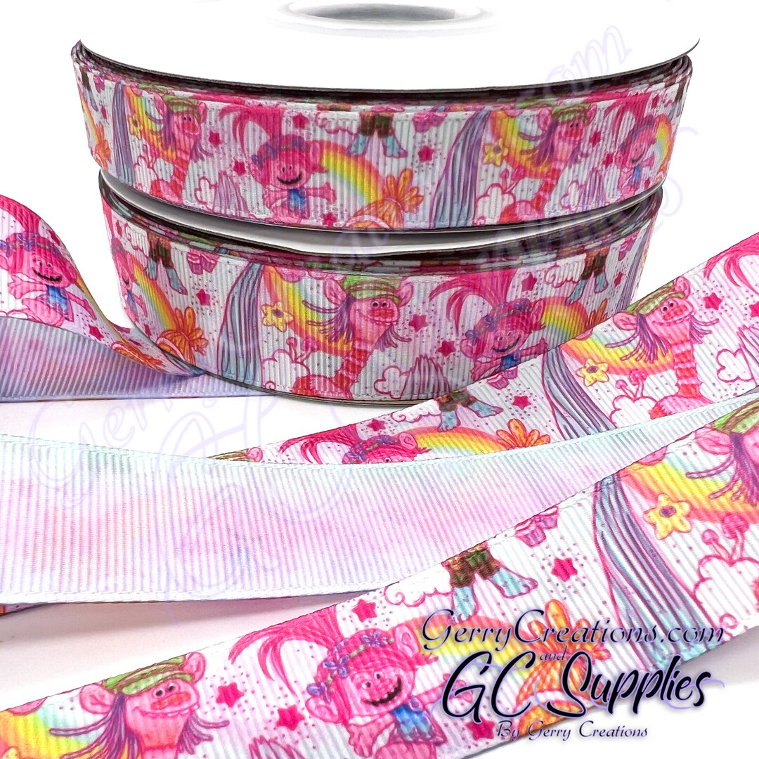 Singing Ribbons USDR Grosgrain Ribbon 7/8” & 5/8” Colorful Singing Creatures With Hair ...