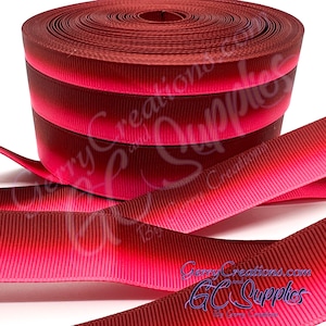 USDR Grosgrain Ribbon 7/8”, 5/8” & 3/8” dark red to light red Ombre