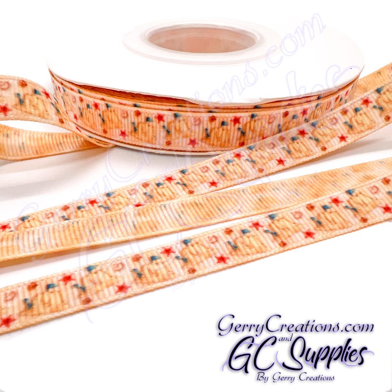 Beach Sand Castles - USDR Grosgrain Ribbon 7/8”, 5/8” & 3/8 ...