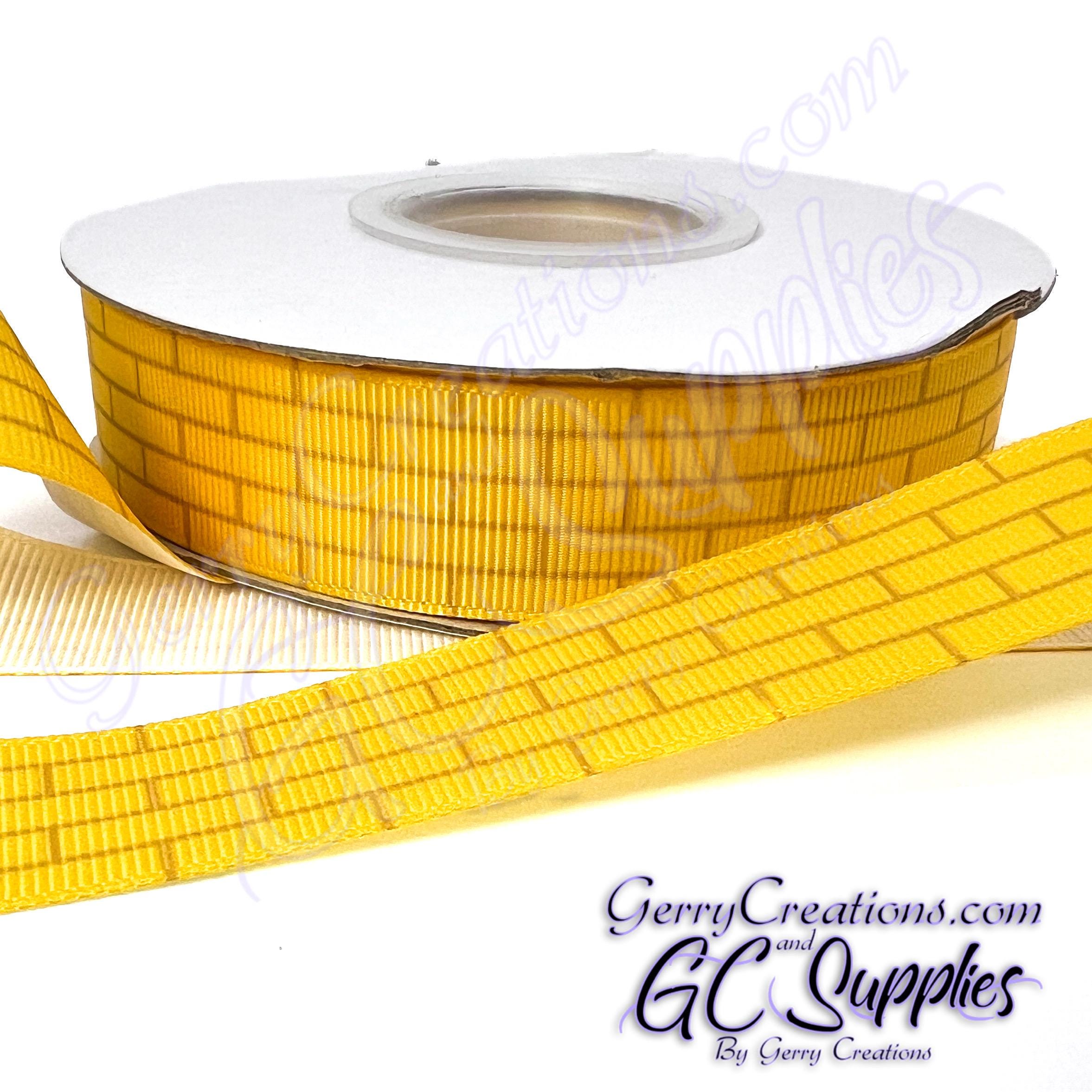 Road Ribbin Yellow Brick Road - USDR Grosgrain Ribbon 7/8”, 5/8” & 3/8” Skip and ...
