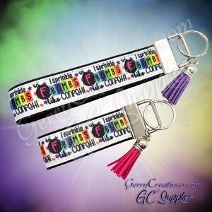 I Sprinkle F Bs like confetti fun USDR ribbon Keyfob keyring keychain fob - Adult Words
