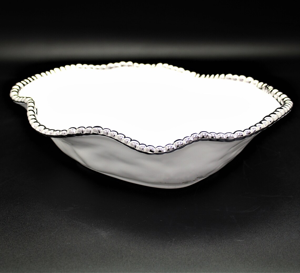 Porcelain Beaded Bowl2 Colors Etsy