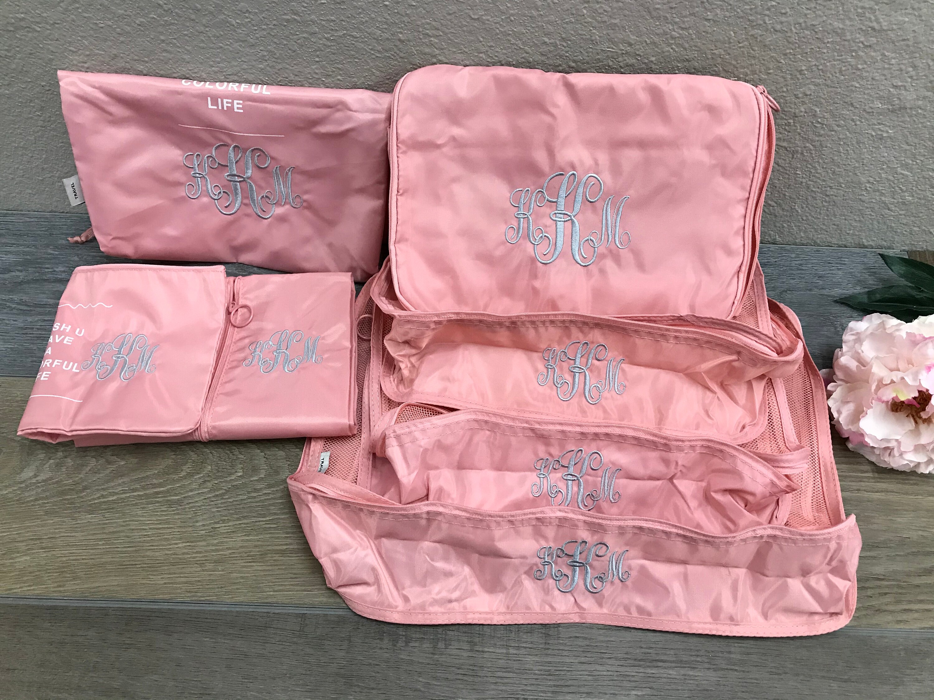 Personalized Pink Packing Cubes 7/SetLuggage Organizers Etsy